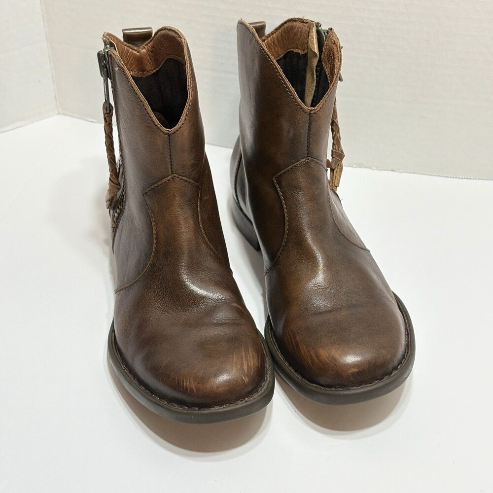 Born Chelsea  Brown Leather Ankle Bootie Boots Side Zip Size 6.5 Hand Crafted